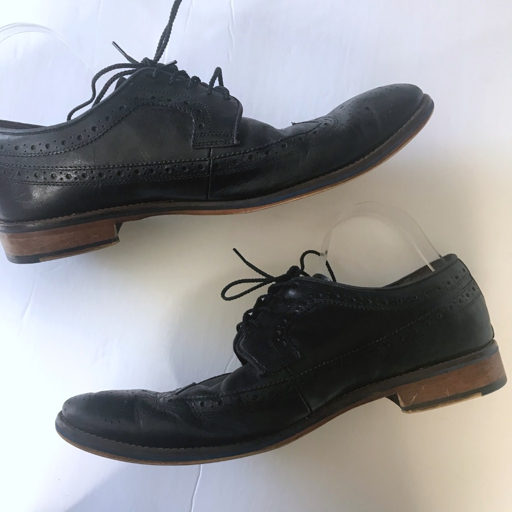 Johnston & Murphy 11.5 Black Leather Oxford Shoes - Picture 6 of 8